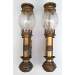 Antique Pair White Star Liverpool Berth or Carriage Lamps