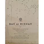 WWII Military British Naval Bay of Biscay Map