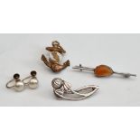 Vintage Jewellery Includes Sterling Silver Brooch