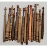 Antique Vintage 15 Wooden Lace Making Bobbins