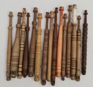 Antique Vintage 15 Wooden Lace Making Bobbins