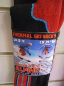 12Pcs Thick Insulate Therma Tec Alpine Ski Style Sock - Assorted Colours Rrp £4.