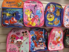 40Pcs Assorted Kids Design Character Backpacks ,From A Mix Of Disney , Marvel , F