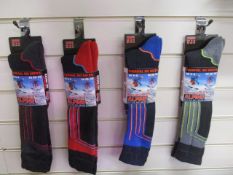 12Pcs Thick Insulate Therma Tec Alpine Ski Style Sock - Assorted Colours Rrp £4.