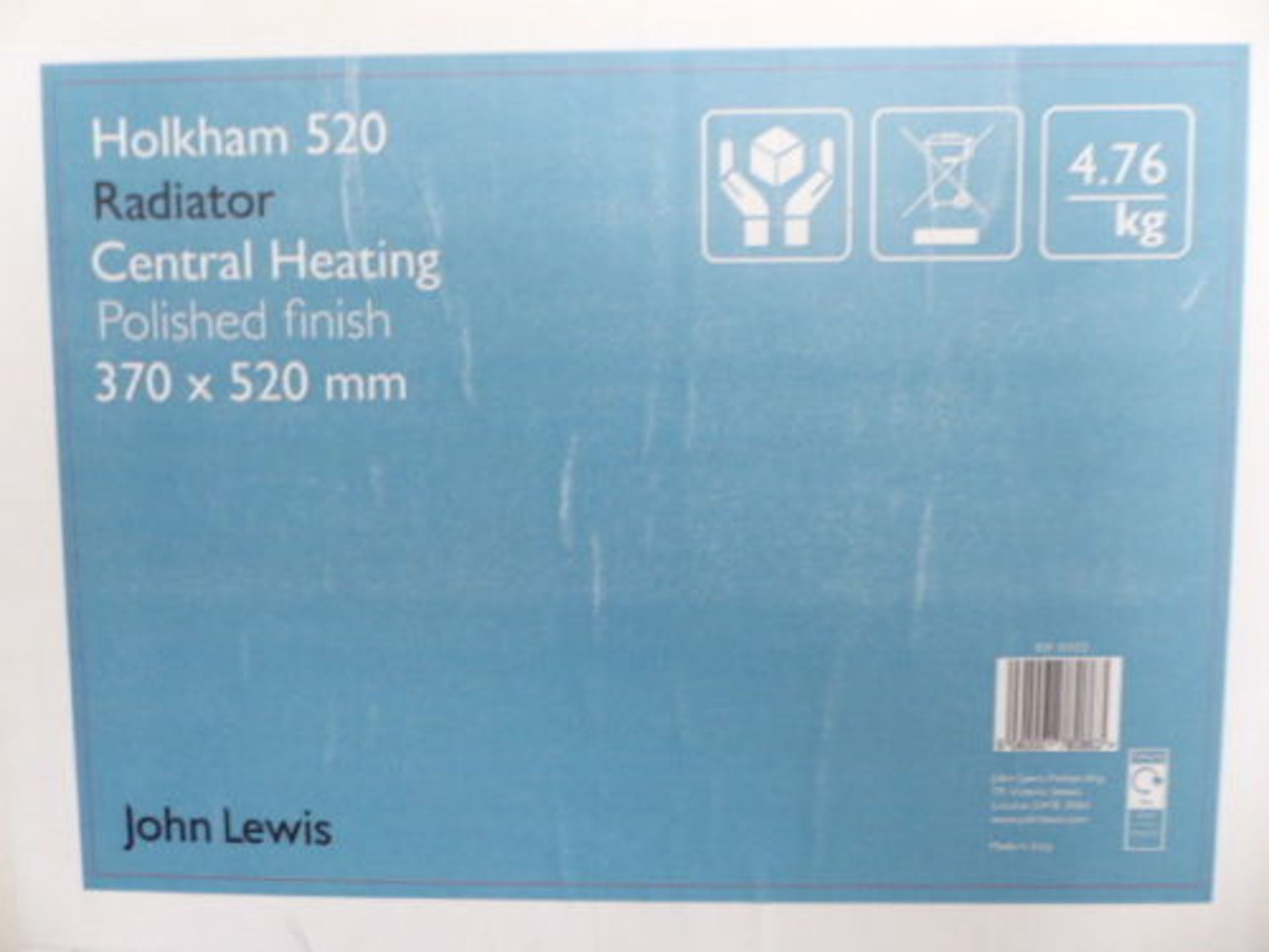 John Lewis Holkham Central Heated Towel Rail & Valves, from the Wall 37cm x 52cm (R8 - 9) - Image 2 of 4
