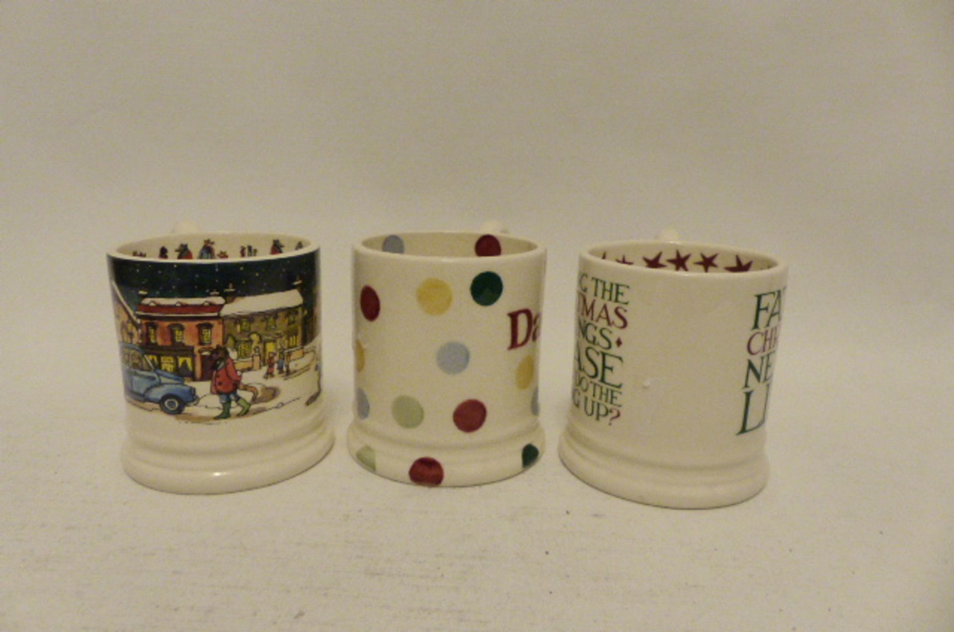 3 Emma Bridgewater 1/2 Pint Mugs (A3)