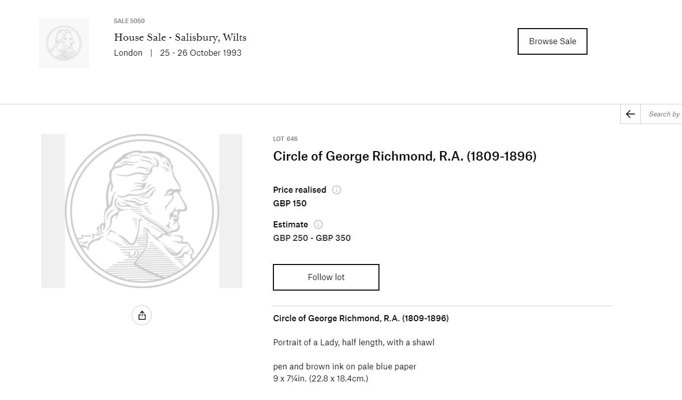 Portrait/Etching Of A Lady, Circle Of George Richmond - Image 6 of 6