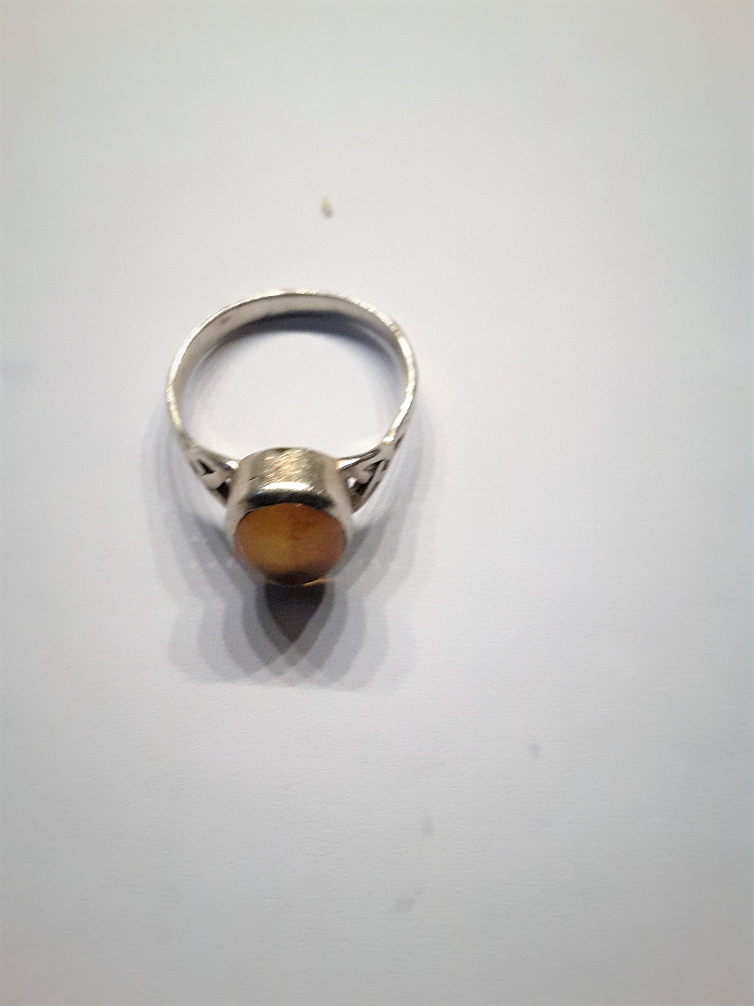 Silver Amber Ring - Image 2 of 3