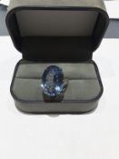 9Ct Gold Oval Blue Topaz Ring