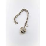 Silver Heart Charm Bracelet