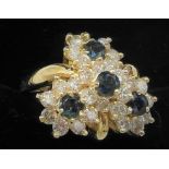 14Ct Yellow Gold 4 Piece Sapphire & Diamond Ring Set
