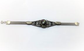 Vintage Silver & Spinel/Haematite Bracelet