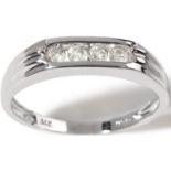 Gents 4 Stone Diamond Half Hoop Ring