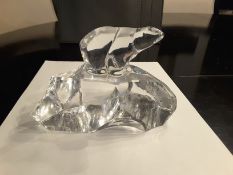 Glass Figurine Of Polar Bear On Ice