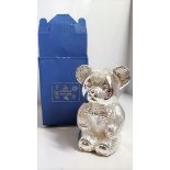 Vintage Silver Plated Teddy Bear Money Box