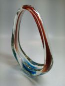 Murano Style Ornate Glass Oval Arch Ornament