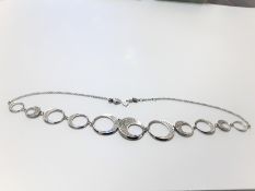 Silver Swarovski Half Moon Necklace
