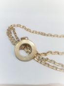 Vintage Italian Gold Plated Silver Pendant And Chain