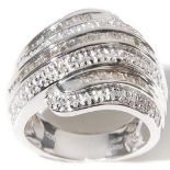 14Ct White Gold Diamond 7 Row Ring