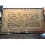 Chinese Embroidered Silk Scroll Framed Artwork