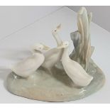 Nao By Lladro 3 White Geese Figurine