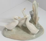 Nao By Lladro 3 White Geese Figurine