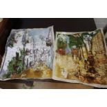 A Pair Of Bernard Dufour Loose Canvas Pictures Of Street Scenes