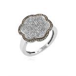 10Ct White Gold Flowerhead Diamond Ring