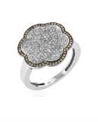 10Ct White Gold Flowerhead Diamond Ring