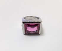 Mens Ruby Rectangular Ring