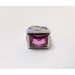 Mens Ruby Rectangular Ring