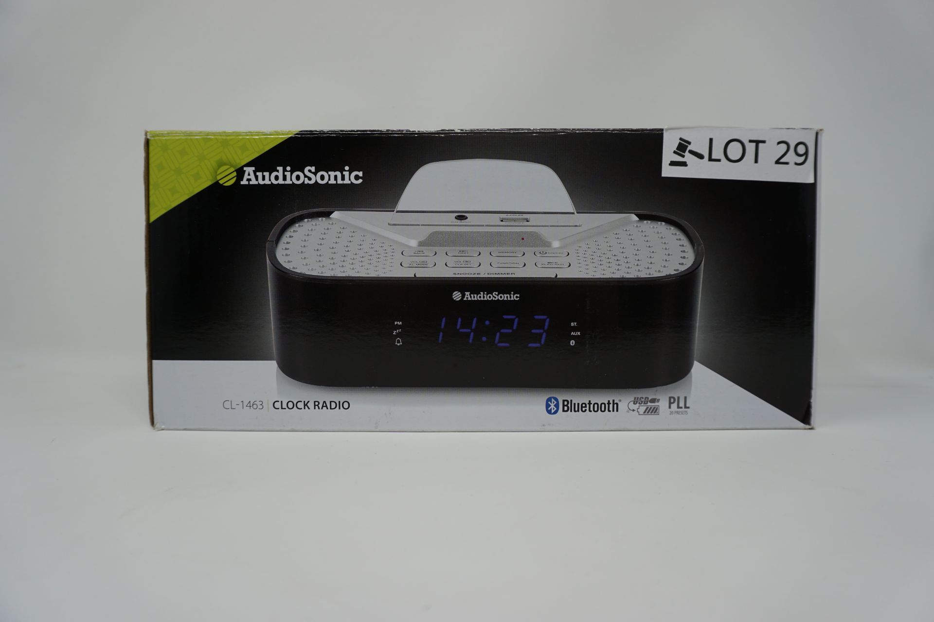 RRP £69.99 Audiosonic CL 1463 Clock Radio Bluetooth USB connection
