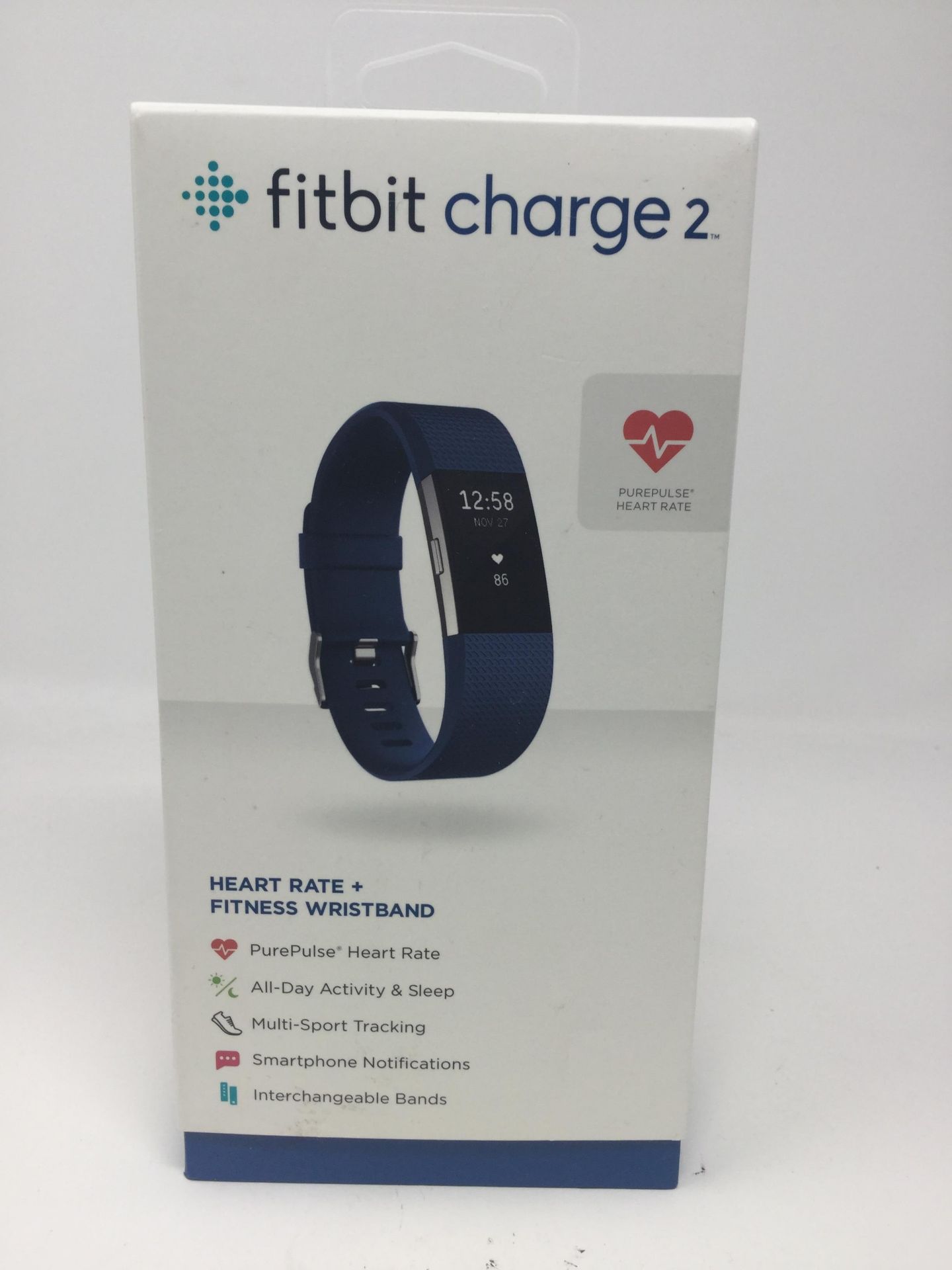 RRP £219.99 Fitbit Charge 2 Heart Rate and Fitness Wristband Blue