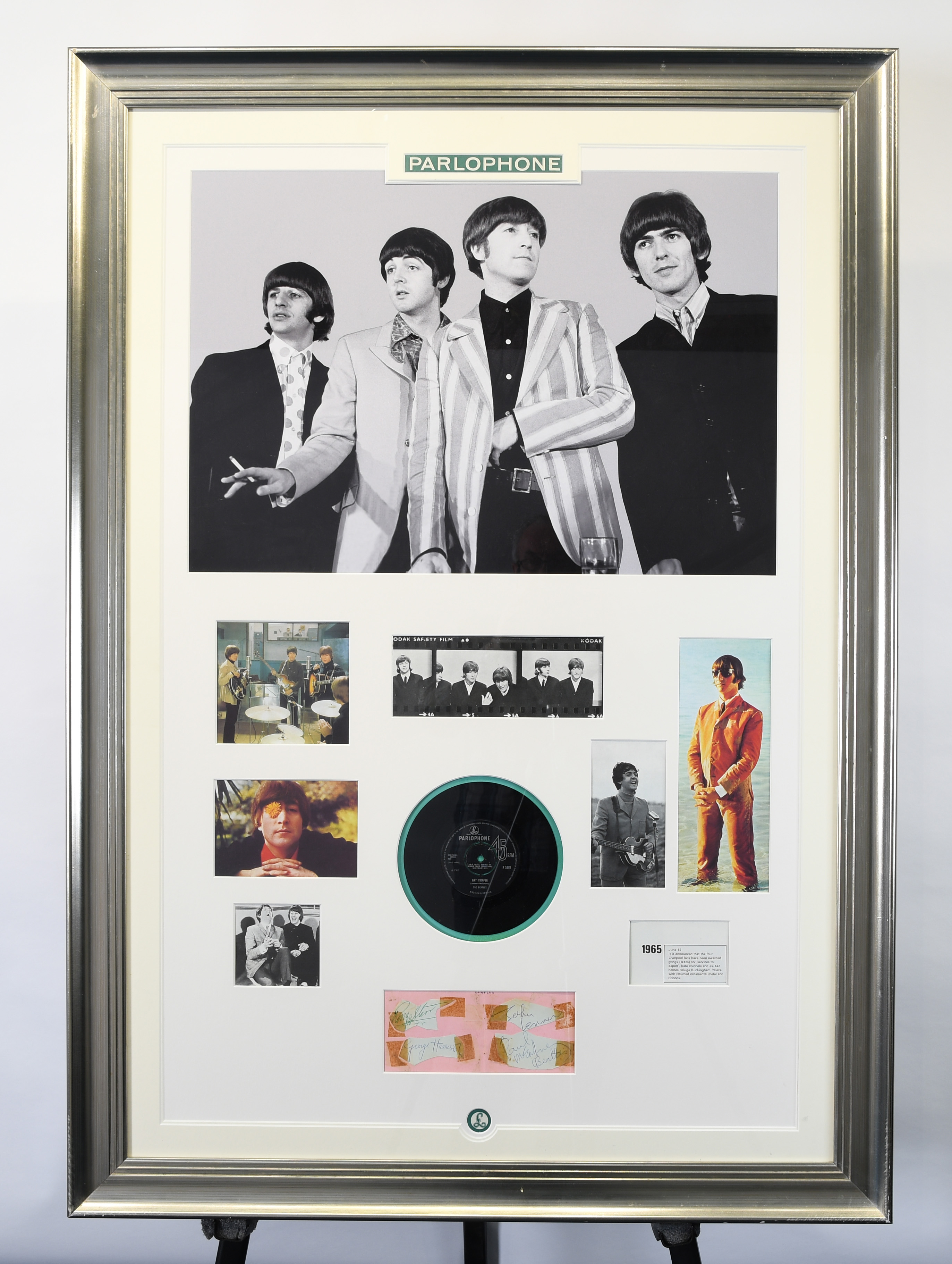 The Beatles Unique Presentation With Original Signatures