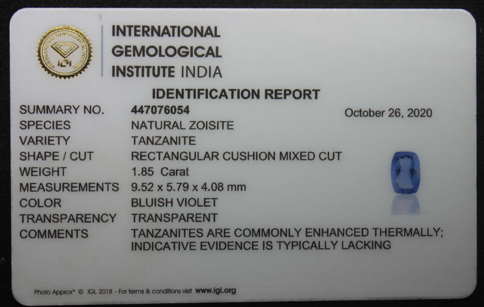 Tanzanite, 1.85 Ct - Image 5 of 5