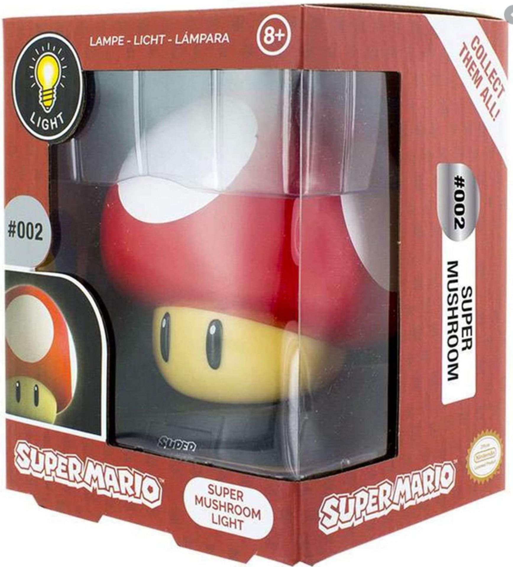 DC Comics Mario Mushroom 3D Character Light, Multi-Colour