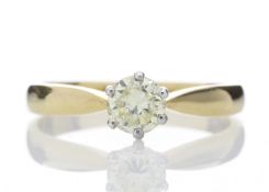18ct Single Stone Fancy Yellow Diamond Ring 0.56 Carats