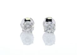 18ct White Gold Claw Set Diamond Earrings 2.21 Carats