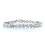 18ct White Gold Claw Set Diamond Tennis Bracelet 23.02 Carats