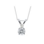 9ct White Gold Single Stone Claw Set Diamond Pendant 0.20 Carats