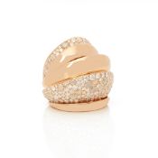 De Grisogono 18k Rose Gold Icy Diamond Cocktail Jane Ring