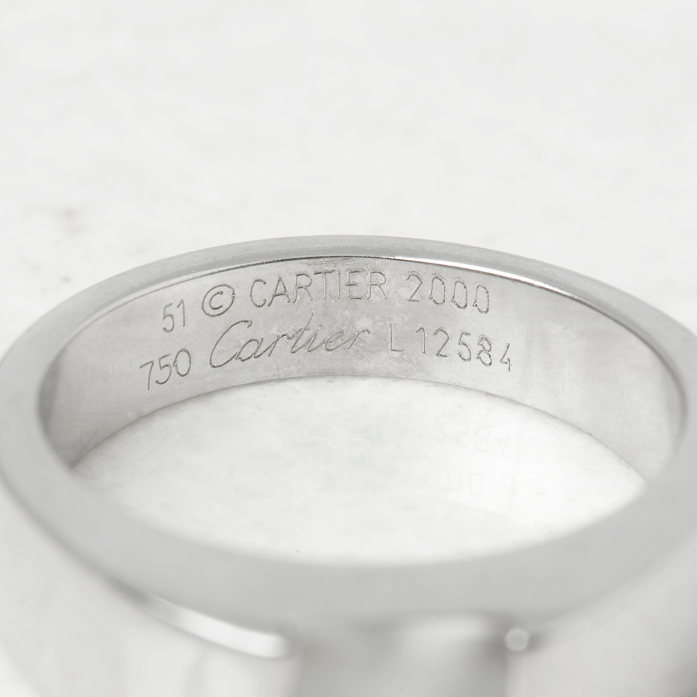 Cartier 18k White Gold Moonstone Tank Ring - Image 4 of 8