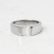 Cartier 18k White Gold Moonstone Tank Ring