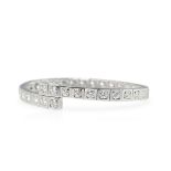 Cartier 18k White Gold Diamond Tectonique Bracelet