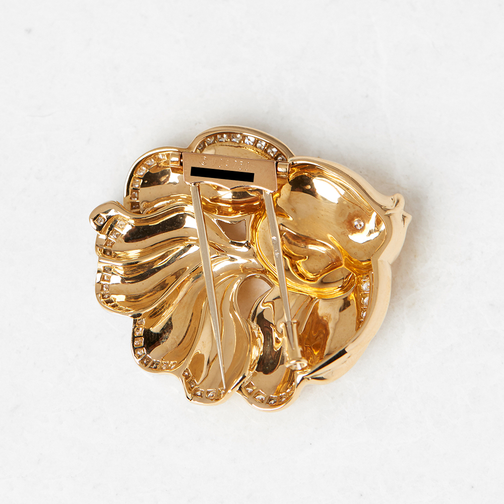 Van Cleef & Arpels 18k Yellow Gold Diamond Vintage Fish Design Brooch - Image 9 of 9