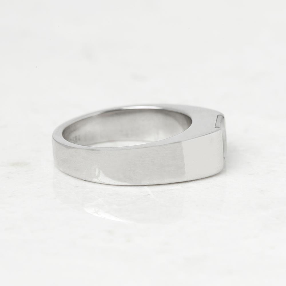 Cartier 18k White Gold Moonstone Tank Ring - Image 8 of 8