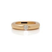 Cartier 18k Yellow Gold Solitaire 0.25ct Diamond Ellipse Ring