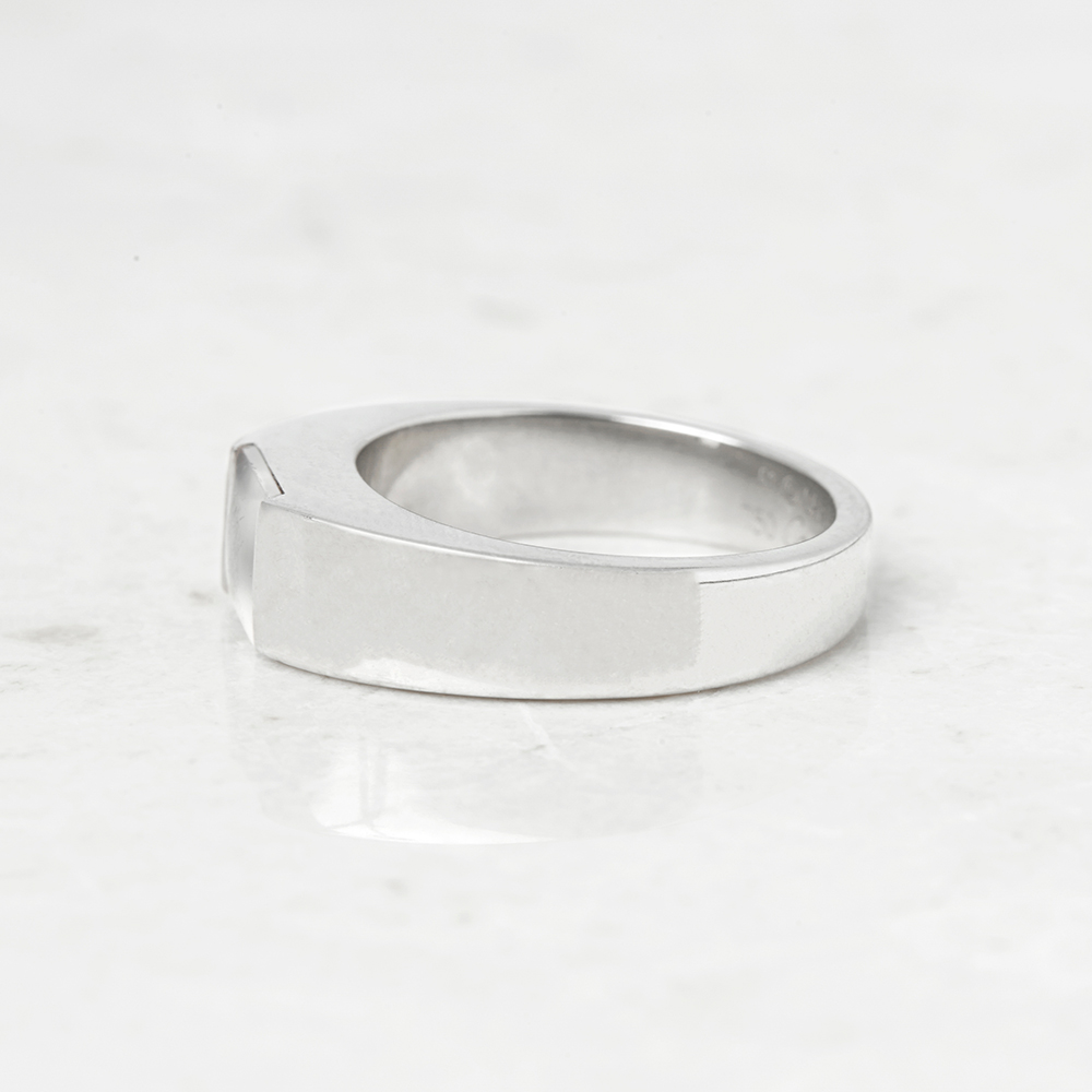 Cartier 18k White Gold Moonstone Tank Ring - Image 7 of 8