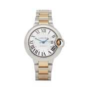 Cartier Ballon Bleu 3489 Ladies Stainless Steel & Yellow Gold Watch