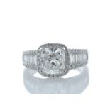 18ct White Gold Halo Set Ring 3.14 Carats